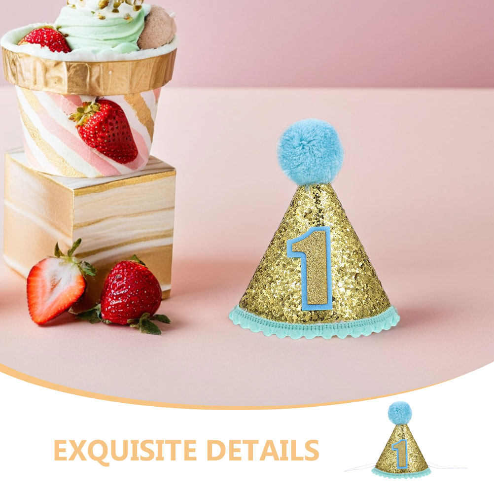 2Pcs First Birthday Party Hat  - Party Hat Cone บทวิจารณ์และราคา