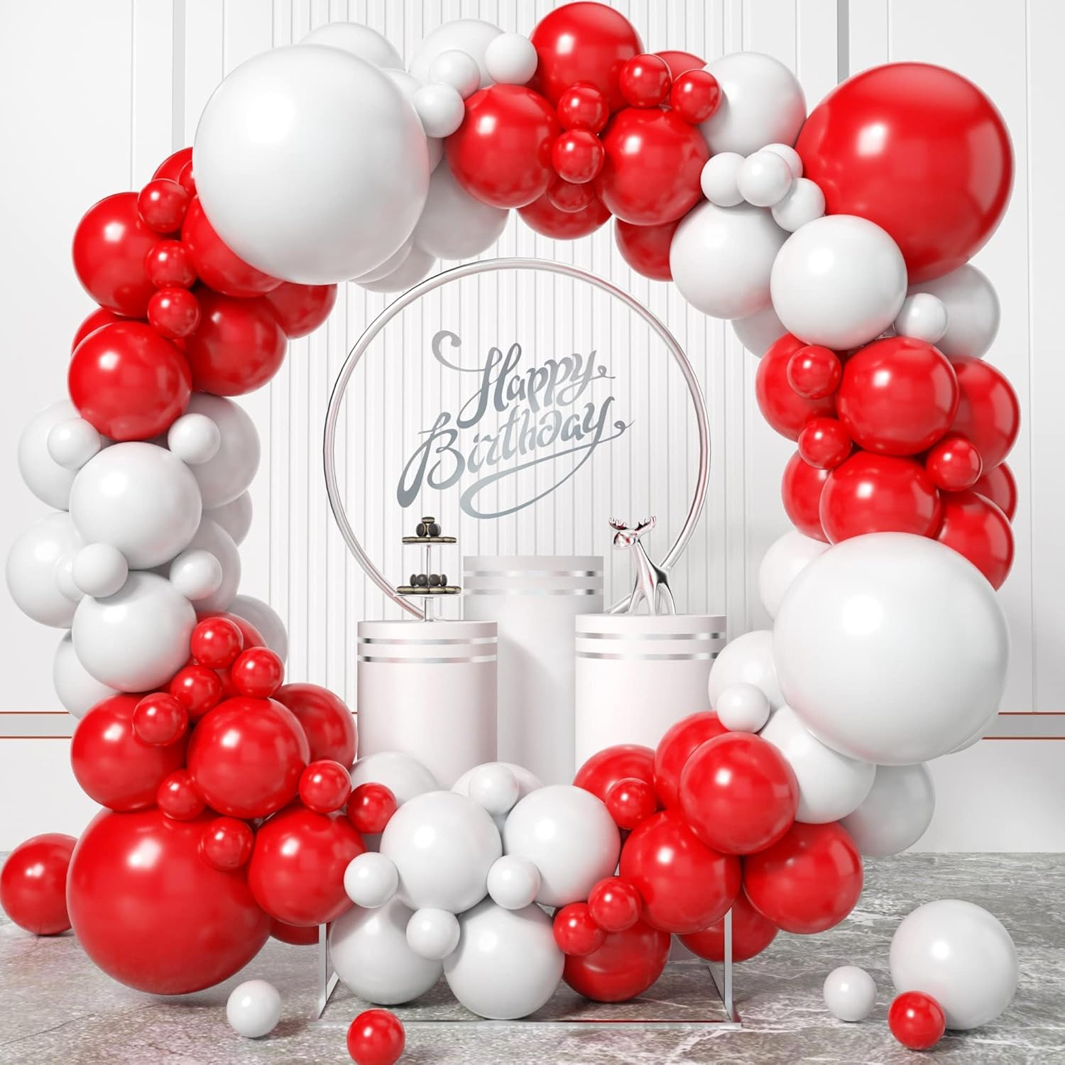100 Pieces of Red and White Ba - Balloon Arch Kit บทวิจารณ์และราคา