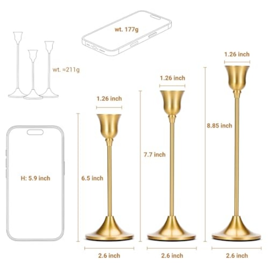 Taper Candle Stick Holder - 3P - Centerpiece Stick บทวิจารณ์และราคา