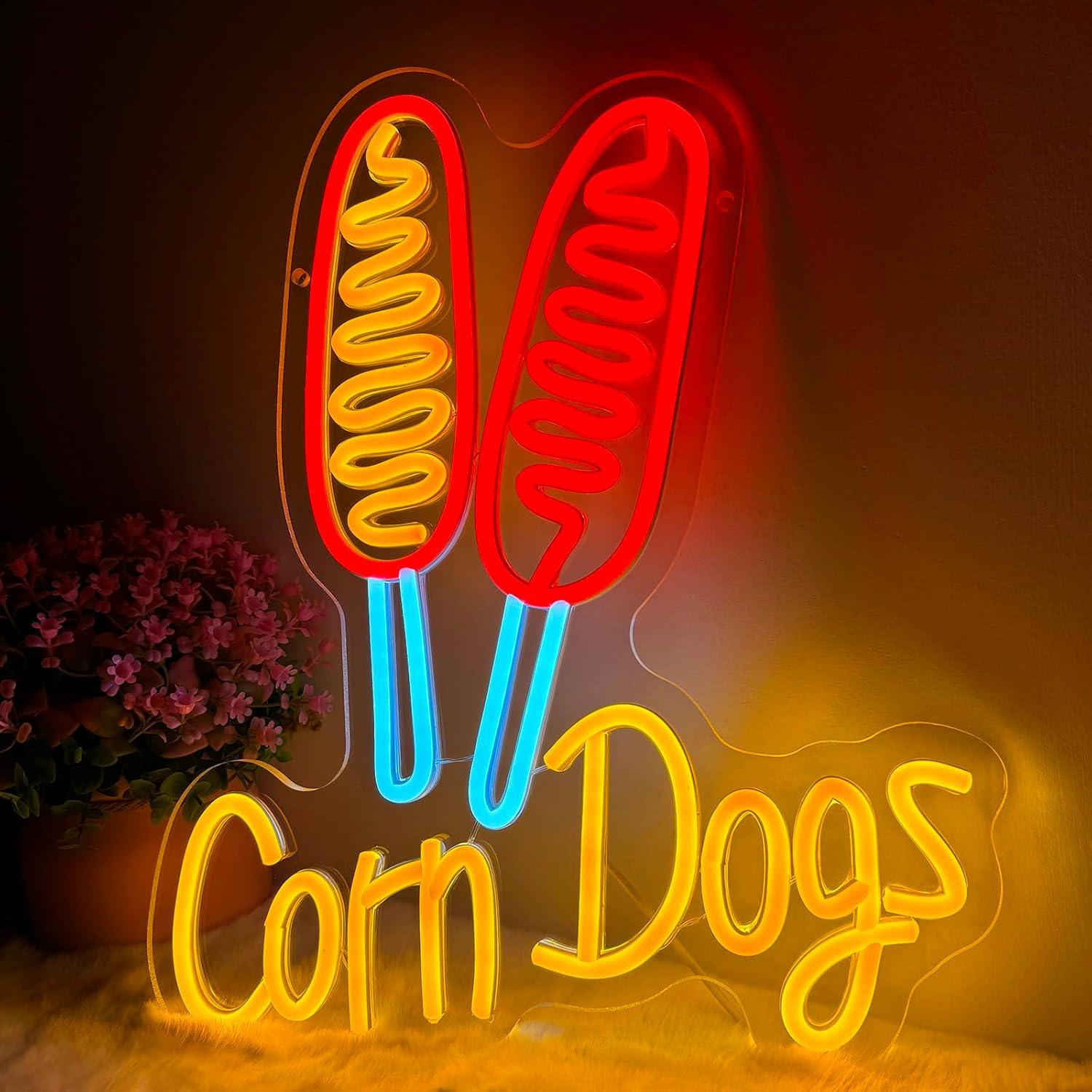 Corn Dog Neon Sign Snack USB D - Neon Sign Party บทวิจารณ์และราคา