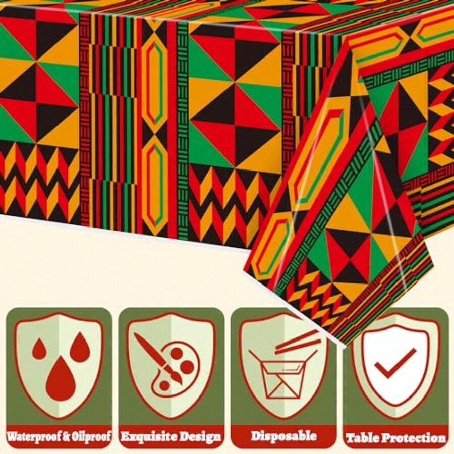 3 Packs African Print Disposab - Table Cloth Disposable บทวิจารณ์และราคา