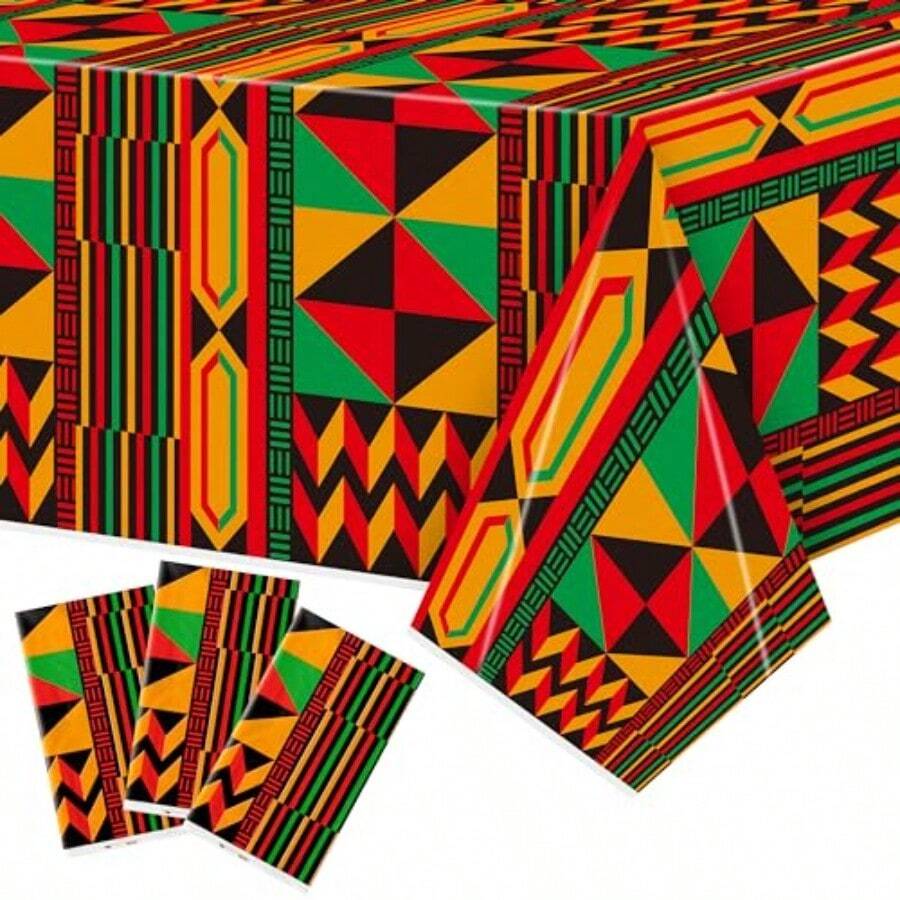 3 Packs African Print Disposab - Table Cloth Disposable บทวิจารณ์และราคา
