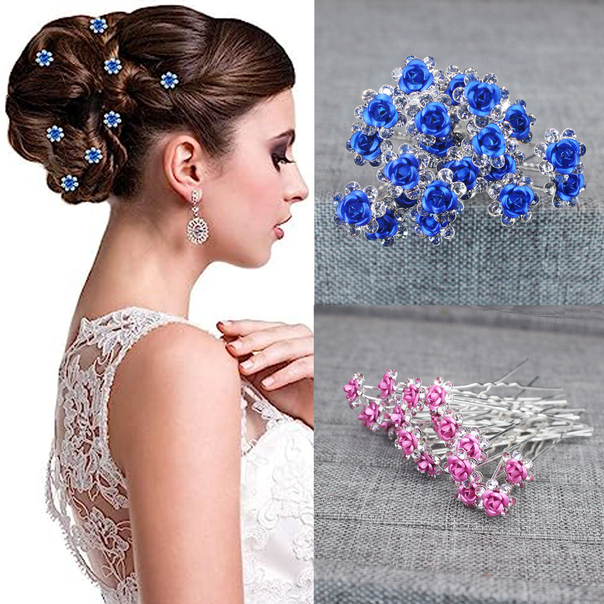 20PCS Rose Flower Rhinestone H - Event Suppliers บทวิจารณ์และราคา