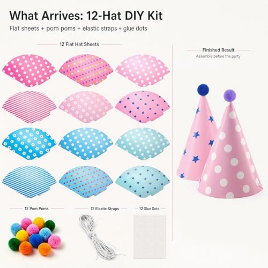 Beurio Pastel Party Hats for a - Party Hat Cone บทวิจารณ์และราคา