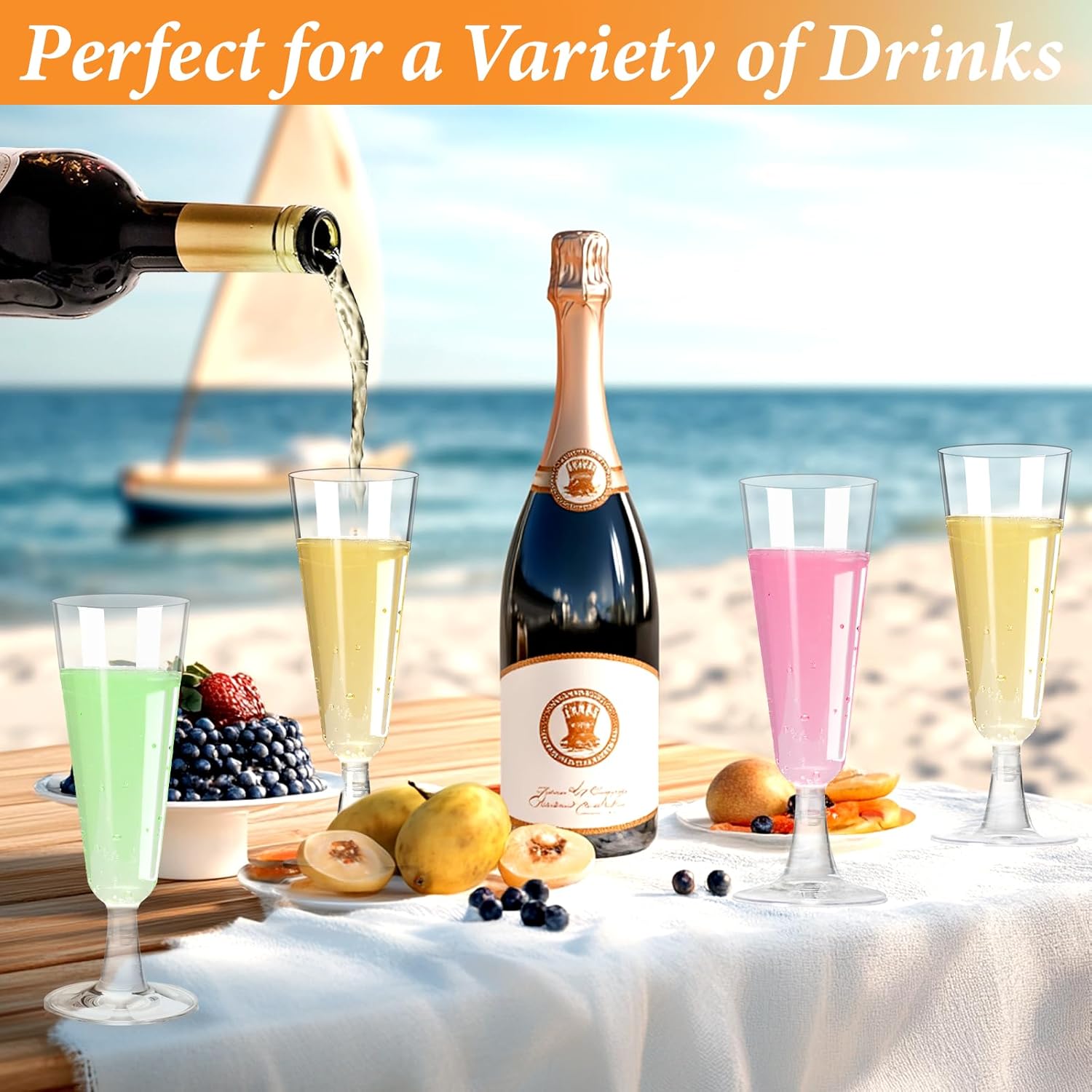 Plastic Champagne Flutes 40 Pa - Eve Party บทวิจารณ์และราคา